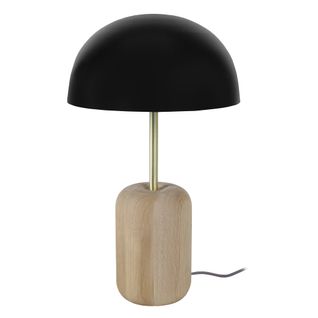 *lampe à Poser Tosel ,bois,naturel, Noir,h36xd23xp23cm