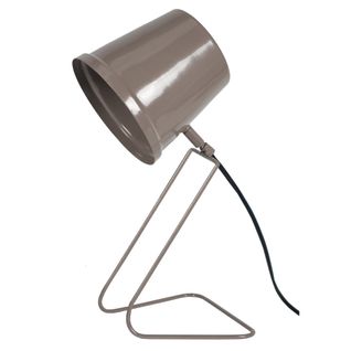 Lampe De Bureau Factory Ronde Métal  Taupe D18xp18xh38  Cm