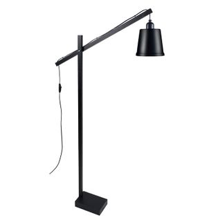Lampadaire Liseuse Pilori Factory Articulé Bois  Noir D80xp80xh180  Cm