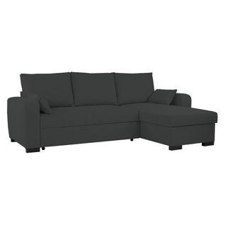Canapé d'angle convertible BROADWAY II tissu noir