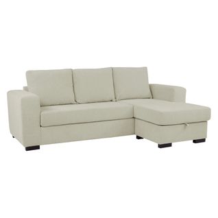 Canapé d'angle méridienne réversible GEORGY tissu beige