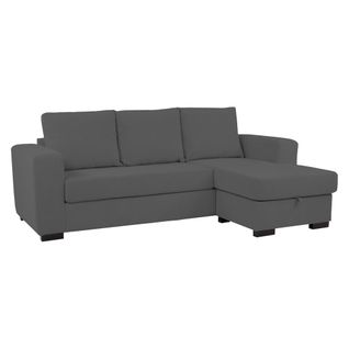 Canapé d'angle méridienne réversible GEORGY tissu anthracite