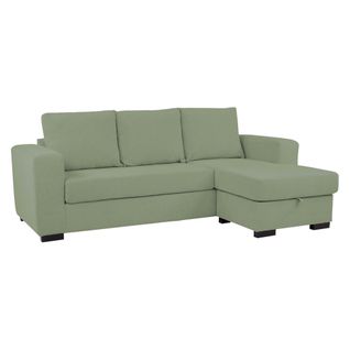 Canapé d'angle méridienne réversible GEORGY tissu vert