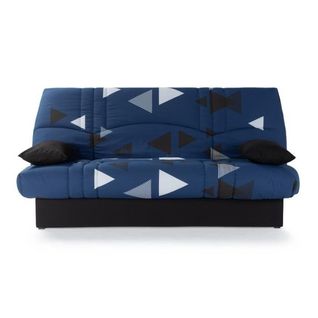 Banquette Clic Clac 3 Places - Tissu Bikini Bleu - Style Contemporain -  L 190 X P 92 Cm -