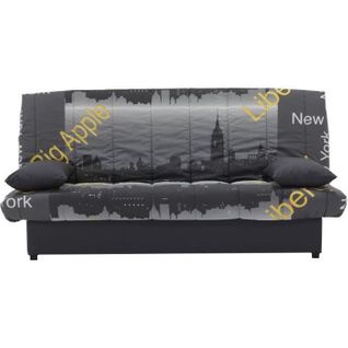 Banquette Clic Clac 3 Places - Motif New York Jaune - Style Contemporain - L 190 X P92 Cm