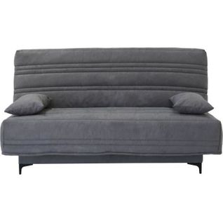 Banquette Clic Clac 3 Places Kristen - Tissu Gris Moyen - L199 X P96 X H103 Cm - Style Contemporain