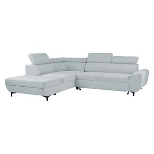 Canapé d'angle convertible gauche SANTIAGO tissu gris