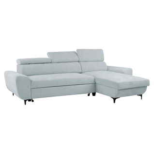 Canapé d'angle méridienne SANTIAGO réversible tissu gris