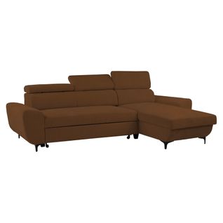 Canapé d'angle méridienne SANTIAGO réversible tissu rouille