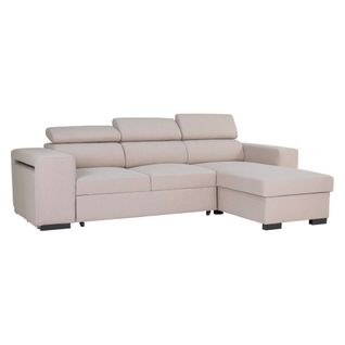 Canapé d'angle convertible NORWAY II tissu beige