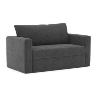 Canapé convertible 2 places CHRIS tissu gris foncé