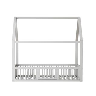 Lit Cabane Pour Enfant - 140x200cm - En Bois Massif - Blanc