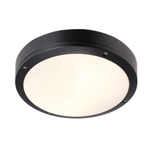 Plafonnier Desi 28 Aluminium Noir, H.27.5 - Ip44 - E27 / Extérieur