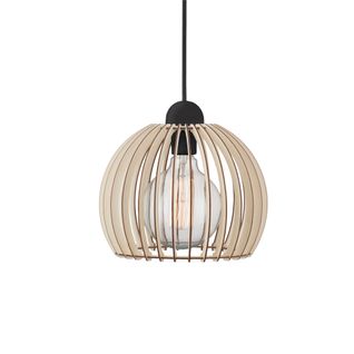 Suspension Chino 25 Bois Nature (marron), H.23 - Ip20 - E27 / Intérieur