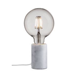 Lampe à Poser Siv  Marbre Blanc, H.10.3 - Ip20 - E27 / Intérieur