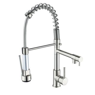 Robinet Cuisine Extractible 2 Jets Mitigeur Monocommande 360° Disponible Eau Froid Et Chaud Argent