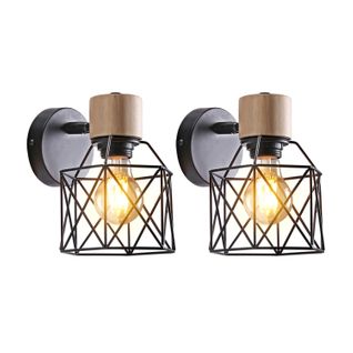 2 Pièces Applique Murale Intérieure E27 Lampe Murale Ajustable Pour Chambre Couloir Salon Noir