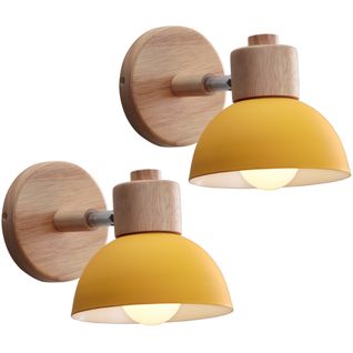 Lot De 2 Applique Murale Réglable Lampe Murale Interieur Moderne Pour Chambre Couloir Salon Jaune