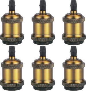 6pcs E27 Pied De Lampe Simple Retroe Plafonnier Vintage Lampe Suspendue D'intérieur Bronze 1
