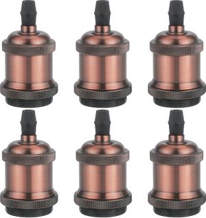 6pcs E27 Pied De Lampe Simple Retroe Plafonnier Vintage Lampe Suspendue D'intérieur Or Rose 2