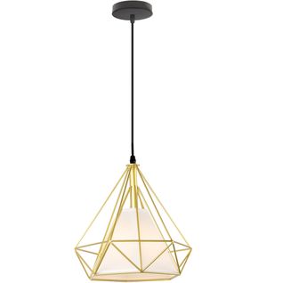 Plafonnier Vintage En Forme De Cage De Diamant 25cm Lampe De Plafond En Fer Lustre (or)