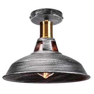 Plafonnier Industriel Vintage Lampe De Plafond Intérieur Pour Salon Cuisine Chambre Rouille Argenté