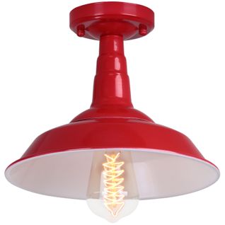 Plafonnier Industriel Vintage E27 Éclairage Intérieur Lampe De Plafond Sans Ampoule Rouge