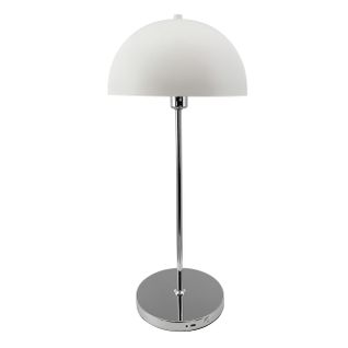 Lampe à Poser En Métal Blanc Et Chrome, H 55 Cm D 25 Cm - Lago