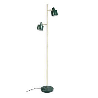 Lampadaire En Métal Vert Foncé/ Laiton, H 160 Cm D 42,5cm - Ocean