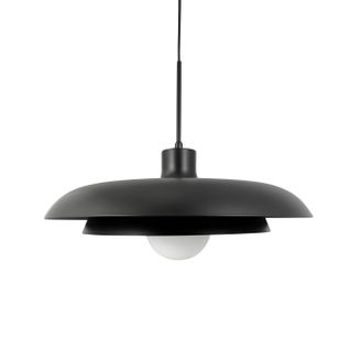 Suspension En Métal Noir Et Verre, H34cm D44 - Ava