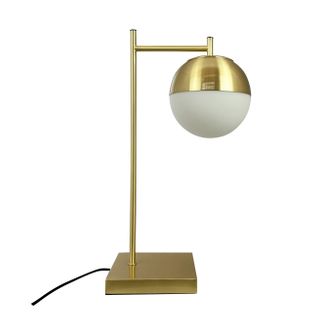 Lampe à Poser En Métal Brass Et Verre H 45 Cm D 25 Cm - Caen