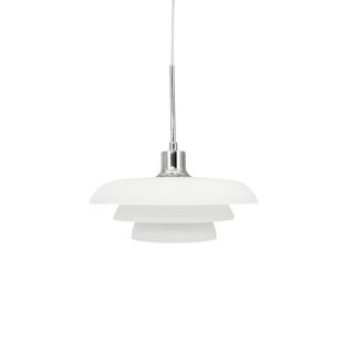 Suspension En Verre Et Chrome, H43cm D31 - Ava