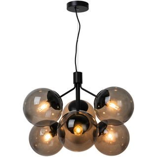 Suspension Ivona 6-spot Verrerie Noir, H.44.5 - Ip20 - E27 / Intérieur