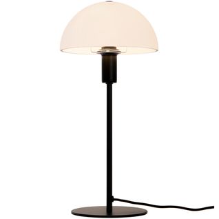 Lampe à Poser Ellen 20 Métal Noir Verre Blanc, H.40 - Ip20 - E14 / Intérieur