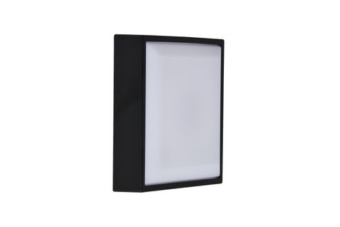 Applique Murale Oliver Square Matière Plastique Noir, H.17.5 - Ip54 - LED Module / Extérieur