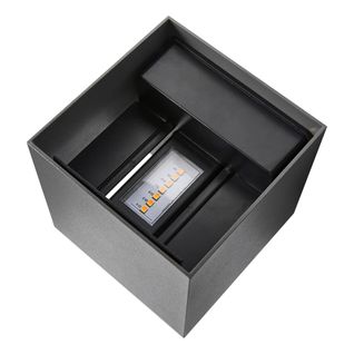 Applique Murale Milda Kubi Aluminium Anthracite, H.10 - Ip44 - LED Module / Extérieur