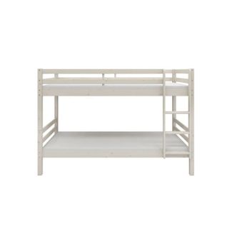 Lits Superposés Séparables Enfant - 2x90x200 Cm - Pin Massif Blanc - Sommier Inclus - Ando