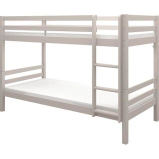 Lits Superposés Séparables Enfant - 2x90x200 Cm - Pin Massif Gris Clair - Sommier Inclus - Ando