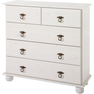 Finca - Commode Avec 3+2 Portes En Pin Laqué Blanc