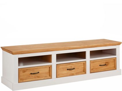 Selma - Meuble TV Avec 3 Tiroirs En Chêne Blanc