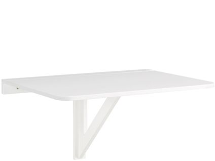 Trend - Table Murale Rabattable En Pin Blanc 3 Personnes L80