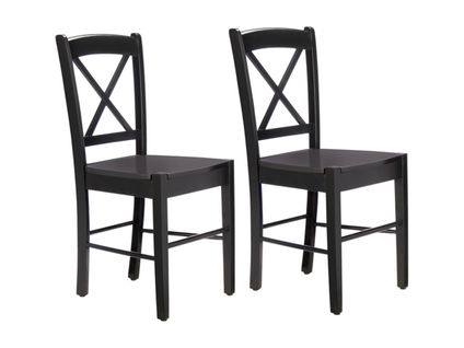 Trend-lot De 2 Chaises De Salle à Manger En Pin Noir