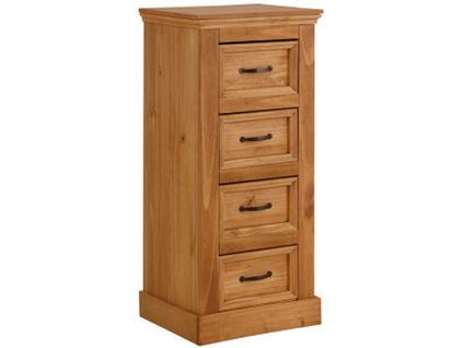 Selma-commode à 4 Tiroirs En Pin Brun