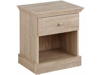 Binz - Table De Chevet Avec 1 Porte En Effet Chêne