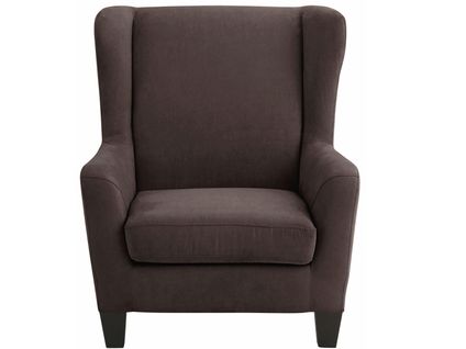 Zhili - Chaise D'appoint Tapissée Avec Tabouret En Microfibre Marron