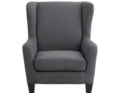 Zhili - Fauteuils Rembourrée Avec Tabouret En Microfibre Anthracite