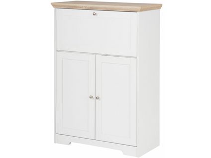 Nanna - Secretaire Chêne Blanc 3 Portes