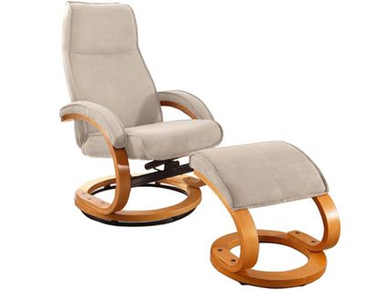 Paris - Fauteuil De Relaxation + Tabouret Crème