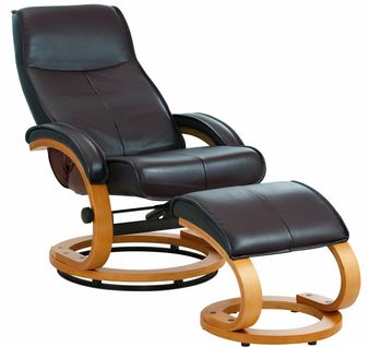 Paris - Fauteuil De Relaxation + Tabouret En Pu Gris