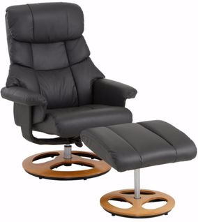 Toulon-fauteuil De Relaxation + Tabouret En Anthracite